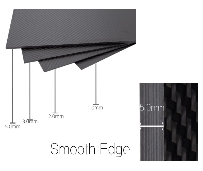 3K Carbon Fiber Sheet 300x400x3.0mm, Glossy Finish, Plain Weave Panel, Extra Thick Carbon Plate for CNC, Automotive, Aerospace, DIY, Waterproof Use (P-PW-L-3040-3) - color: Plain Weave Glossy Finish, size: 300×400×3.0mm