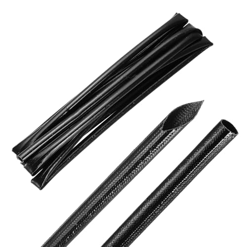 MECCANIXITY 10ft Braided Cable Sleeve, 5/16" ID 200C Heat Resistant 1500V Fiberglass Wire Insulation Cord Protector Organizer Wires Management for Motor Engine Fuel Line, Black - color: Black, size: 10ft-8mm