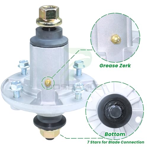 3 Pcs GY21098 Spindle Assembly for John Deere D140 E140 LA145 Deck - color: A10 3xSpindle+3xGX22616+1/2x141 Belt