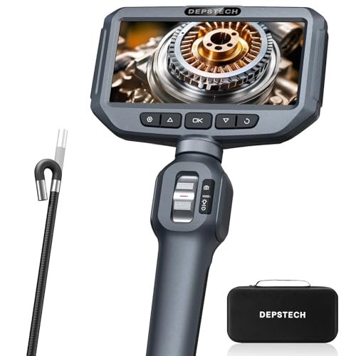 DEPSTECH 5" Articulating Borescope,1080P Inspection Camera with Light 5FT