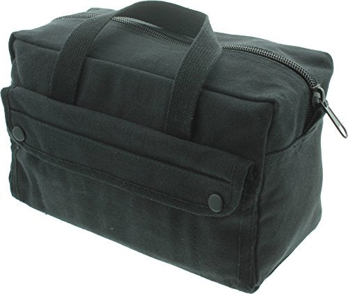 ARMYU Heavy Duty Small Tool Bag Tactical Cotton Canvas Mechanics Bag, 11" x 7" x 6", Black - color: Black