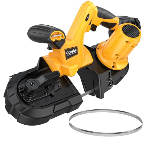2-1/2" Cordless Band Saw Compatible with Dewalt 20V Battery (Tool Only) - color: Yellow