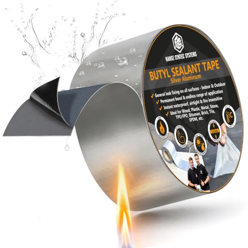 HSS Butyl Sealant Tape B1+ 4 Inch x 50 Feet Silver