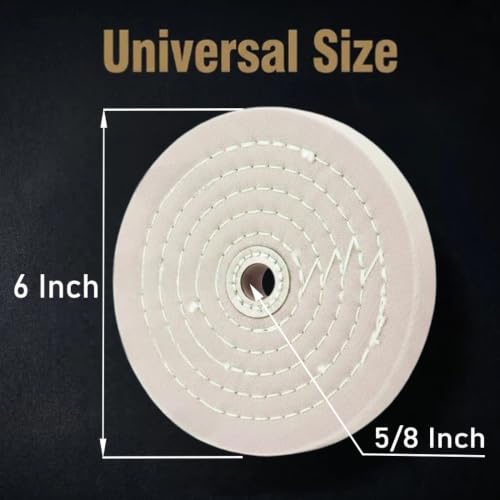 2 Pcs 6" Extra Thick Cotton Buffing Wheel, 5/8" Arbor Hole - style: 6 In Buffing Wheel(2 Pcs White)