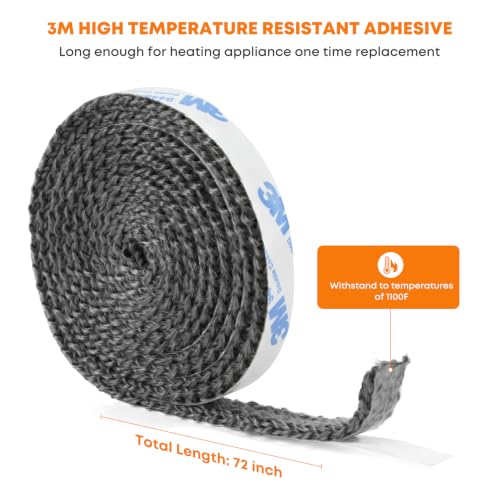 Stanbroil Stove Gasket Tape, 1/2" Width, 1/8" Thick, 72" Length - size: 1/2" Wide - 1/8" Thick