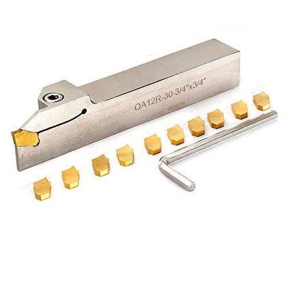 OSCARBIDE 3/4" QA12R-30 Lathe Grooving Parting Holder 10 Inserts Right-Hand
