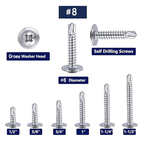 410 Stainless Silvery #8x3/4 Phillips Head Self-Drilling Screws 100 pcs - color: SILVER, size: #8x3/4"