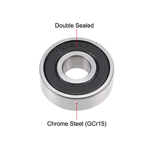 uxcell 608-2RS Deep Groove Ball Bearing 8x22x7mm Double Sealed ABEC3 5pcs - size: 8mmx22mmx7mm