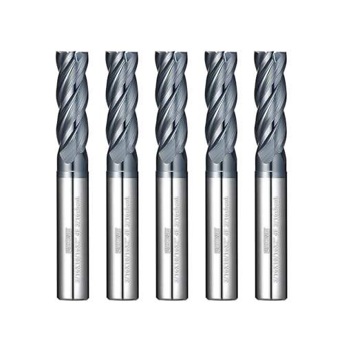 Tools Carbide End Mill Square Milling Cutter for Cutting Alloy Steels,Cast Iron, Hardened Steel - 4 Flute Cutting Tools 3/16 Shank (3/16-2.0" 5PCS) - size: 3/16-2.0" 5PCS