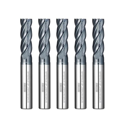 Tools Carbide End Mill Square Milling Cutter for Cutting Alloy Steels,Cast Iron, Hardened Steel - 4 Flute Cutting Tools 3/16 Shank (3/16-2.0" 5PCS) - size: 3/16-2.0" 5PCS