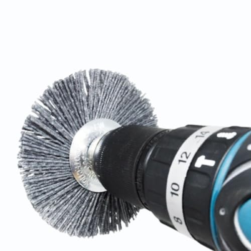 Benchmark Abrasives 4” Mounted Nylon Wire Wheel, Coarse Grit, 1/4" Drill Shank, Perfect for Rust or Paint Removal Sanding Finishing on Wood, Hard Metals - (Gray, 4") - color: Gray, size: 4"