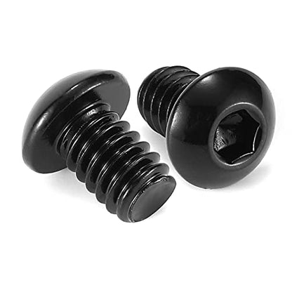 1/4-20 x 3/8" Button Head Socket Cap Bolts Screws, 10Pcs 304 Stainless Steel 18-8, Allen Hex Drive, Black Oxide by SG TZH(with Hex Spanner) - size: 1/4-20 x 3/8"
