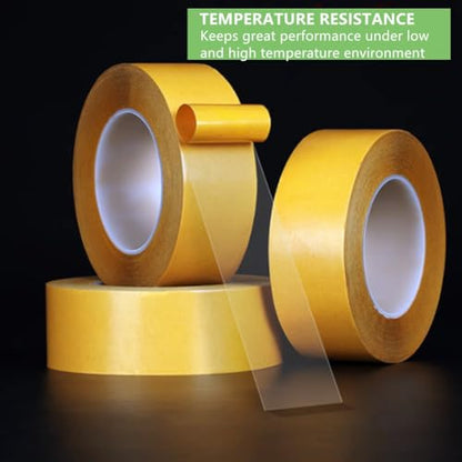 Ultra-Thin Clear Double Sided Tape Heavy Duty 2 Inch x 82 Feet Strong Clear Two Sided Mounting Tape for LCD Screen Repair, LED, Crafts, Posters, Scrapbook, Woodworking, Carpet, Clothes, Residue Free - size: 2 inch x 82 feet