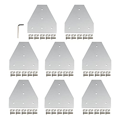 8PCS Corner Bracket Plate Outside Joining Plate for 4040 Series Aluminum Profile 3D Printer Frame (T-Silver-4040) - style: T-Silver-4040