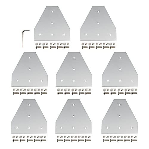 8PCS Corner Bracket Plate Outside Joining Plate for 4040 Series Aluminum Profile 3D Printer Frame (T-Silver-4040) - style: T-Silver-4040