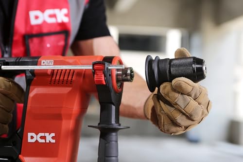DCK 20V Cordless Battery Powered Rotary Hammer, Brushless SDS Plus Hammer Drill with 3.6J Impact Energy, 6.0Ah Battery, 4 Drill Bits, 2 Chisels for Concrete, Tile, Wood and Metal - style: Rotary Hammer Drill