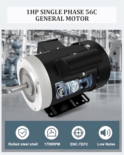 General Electric Motor 1HP 1750RPM Single Phase 115/230V TEFC CW/CCW 60HZ