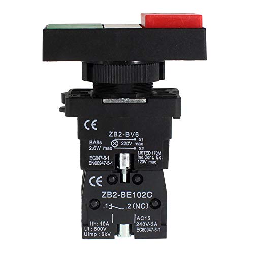 Double Head Push Button, Signal Lamp Start/Stop Switch (2 Pack) - size: 2 Pack