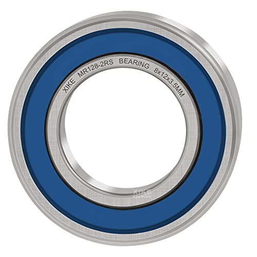 XIKE 10 Pcs MR128-2RS Bearings 8x12x3.5mm, Double Rubber Seals. - size: MR128-2RS 8x12x3.5mm