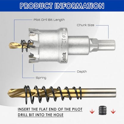 Sollar 18PCS TCT Carbide Hole Saw Kit, 5/8"-2-1/4" (16-57mm) for Metal - style: Aluminum box 18Pcs