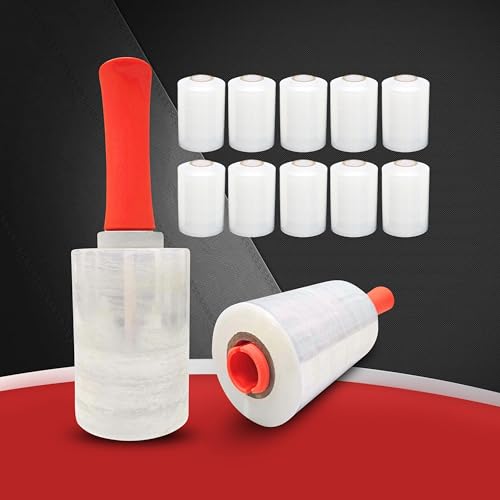 Simply Cool 12 Pack Mini Hand Stretch Wrap 5 Inch 1000Ft 60 Gauge 2 Handles - size: 5-inch w/ plastic handle