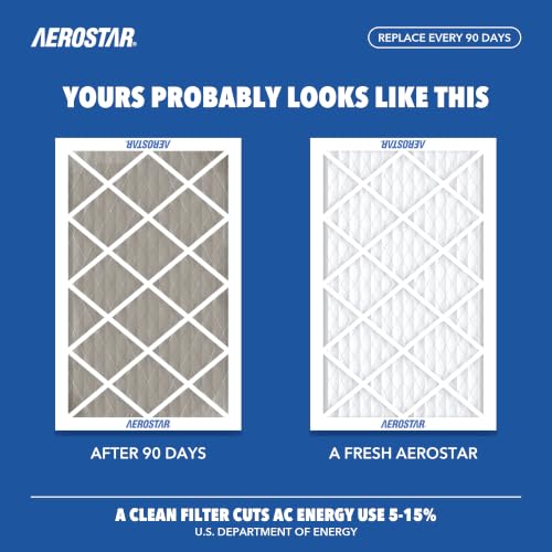 Aerostar Air Filter 16x25x1 MERV 8 AC Filter, Furnace Filter, 12 Pack