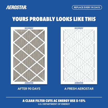Aerostar Air Filter 16x25x1 MERV 8 AC Filter, Furnace Filter, 12 Pack