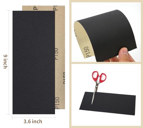 Sand Paper Variety Pack, 10PCS Wet/Dry Fine Sandpaper for Wood Metal Crafts and Car Sanding, 1500 Grit, 9 x 3.6 Inch - size: 1500-Grit