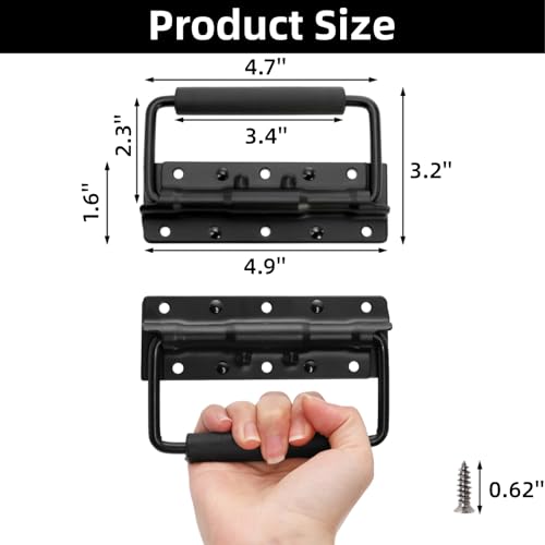 WRINGKIT 10 Pack Spring Loaded Handles Heavy Duty, 4.9 Inch, Surface Mount