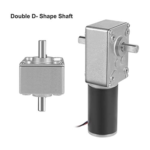 DC 12V 3RPM 12Kg.cm 8mm Doulbe Shafts Self-Locking Reversible Worm Gear Motor with Cable, High Torque Speed Reduction Motor, Turbine Electric Gearbox Motor - size: Double Shafts, style: 12V 3PM