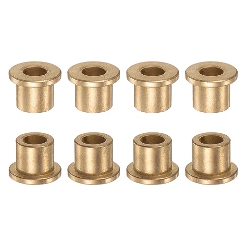 HARFINGTON 8pcs Flange Bearing Sleeve 10mm Bore 16mm OD 16mm Length 3mm Flange Thickness Bronze Bushing Self Lubricating Bushings Sleeve for Industrial Equipment - size: 10mm x 16mm x 16mm