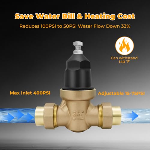 3/4‘’ NR3XL Water Pressure Reducing Valve With Double Union FNPT Connection