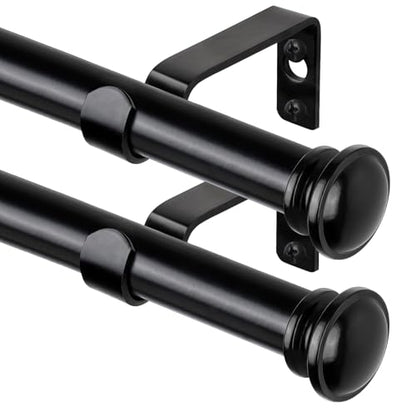 TONIAL Black Curtain Rods for Windows 2 Pack, 32 to 86 Inch, Drapery Rod - color: Black, size: 32-86"(2 Pack)