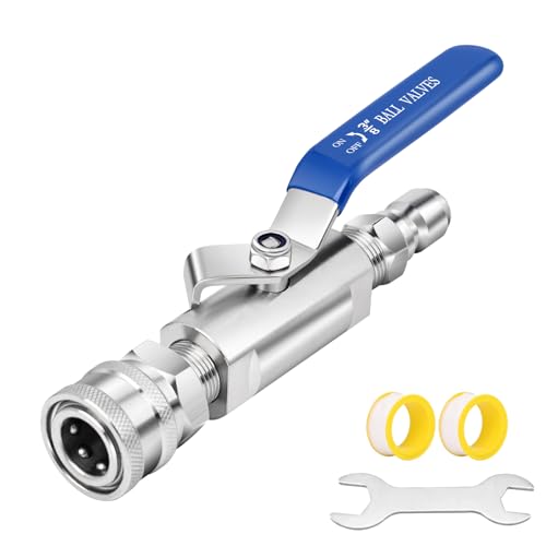 Ball Valve Pressure Washer,3/8 Inch Quick Connect Ball Valve for Power Washer Hose Shut Off Valve,304 Stainless Steel,5000 PSI.