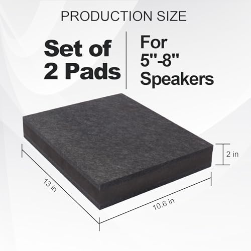 2-Pack Studio Monitor Speaker Noise Isolation Pads 3-Layer Acoustic Stand Riser Foam Subwoofer Isolation Pad Audio Vibration Platform Stabilizer (Medium - for 5-8 inches) - size: Medium - for 5-8 inches