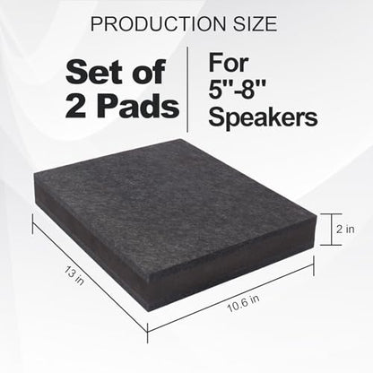 2-Pack Studio Monitor Speaker Noise Isolation Pads 3-Layer Acoustic Stand Riser Foam Subwoofer Isolation Pad Audio Vibration Platform Stabilizer (Medium - for 5-8 inches) - size: Medium - for 5-8 inches