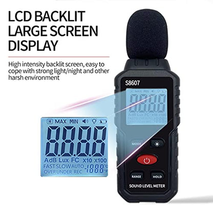 Digital Sound Level Meter,Sound Meter for Classroom Home Street,30-130dBA dB Meter to Measure Noise,Noise Decibel Reader,Audio Sound Tester,Sound Test equipmetent,Sound Measurement Device (30-130dBA)