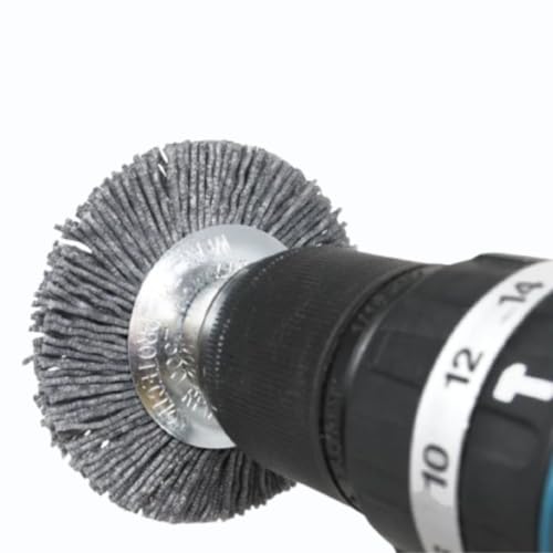 Benchmark Abrasives 3” Mounted Nylon Wire Wheel, Coarse Grit, 1/4" Drill Shank, Perfect for Rust or Paint Removal Sanding Finishing on Wood, Hard Metals - (Gray, 3") - color: Gray, size: 3"