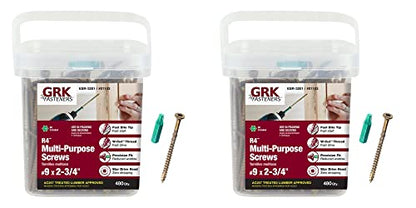 GRK 01103#9x2-3/4 Star Drive Bugle Head Climatek Coated Steel R4 Multi-Purpose Screws, 960/Box - size: #9 x 2-3/4" 960 count