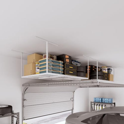 FLEXIMOUNTS 4x6 Overhead Garage Ceiling Storage Rack, 2 Pack, White - color: White, size: 4x6 ft