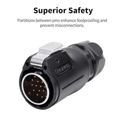 CNLINKO LP-24 19 Pin Circular Connector IP68 Waterproof Mating Plug Set - size: 19-Pin