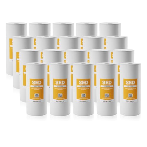 Max Water 1 Micron 10 x 4.5 Whole House Sediment Water Filter Meltblown Polypropylene Well Water Filter Replacement Cartridges for DGD-5005, AP810, SDC-45-1001, GXWH30C, PP10BB (20 Pack) - size: 20, style: 1 Micron
