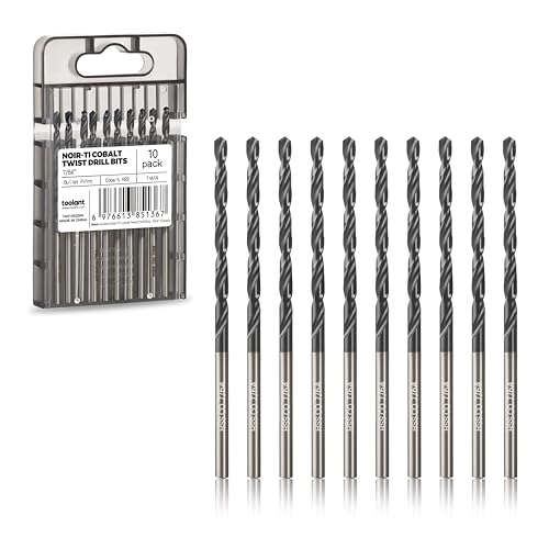 toolant 7/64" Cobalt Drill Bit Set TiAlN Coated, 10Pcs - size: 7/64 in (10pcs)