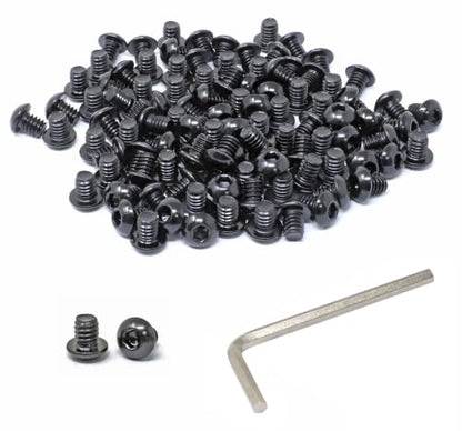 iexcell 100 Pcs 1/4-20 x 5/16" Stainless Steel 304 Hex Socket Button Head Cap Screws Bolts, Black Oxide Finish, with Hex Key Spanner - size: 1/4-20 x 5/16"