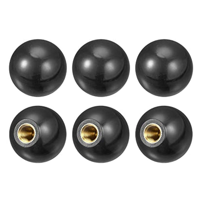 uxcell 6Pcs Threaded Ball Knobs, M10 Female Thread Thermoset Ball Knob - color: Black, size: M10x1.37''