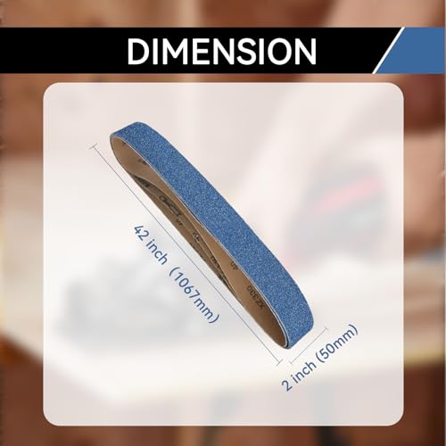 2x42 Inch Sanding Belts 24 Pcs 8 Grits Sizes (3 Each of 40/60/80/120/150/240/320/400 Grits) Heavy Duty Belt Sander Zirconia Belt Sander Paper for Wood Metal Stainless Steel Cars and Furniture - size: 2x42 inch
