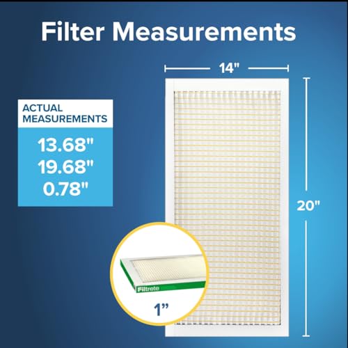 Filtrete 14x20x1 Air Filter, MERV 8, MPR 700, 4 HVAC Filters - size: 14x20x1