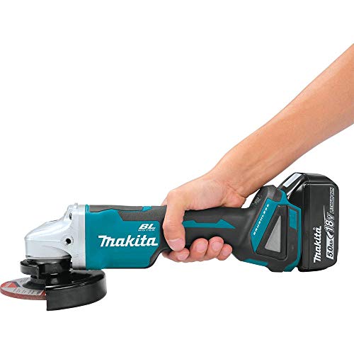 Makita XAG11T 18V LXT® Lithium-Ion Brushless Cordless 4-1/2” / 5" Paddle Switch Cut-Off/Angle Grinder Kit, with Electric Brake (5.0Ah) - style: Kit