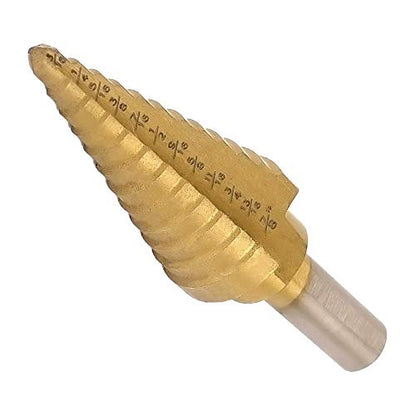 Saiper Titanium Step Drill Bit 3/16" to 7/8" (12 Step Sizes) HSS 4241 Triangle Handle Step Drill Bits Drill Holes for Plastic, Aluminum, PV Plate (Pack of 2) - size: 3/16" to 7/8" (12 Step Sizes) (Pack of 2)