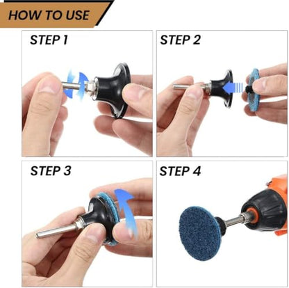 25 Pcs 3 Inch Sanding Discs Roll Lock Quick Change Discs Surface Conditioning Discs, with 1/4" Shank Roll Lock Holder, Fine Medium Coarse for Die Grinder Surface Burr Finish Rust Paint Removal - style: Style 8